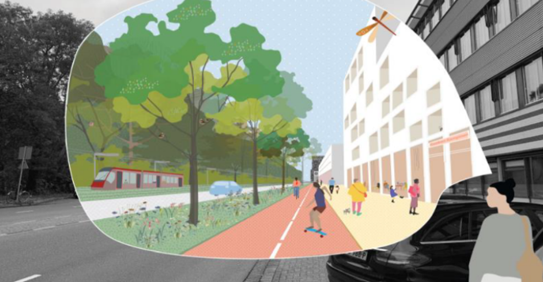 illustratie toekomst Vlietlijn door PosadMaxwan