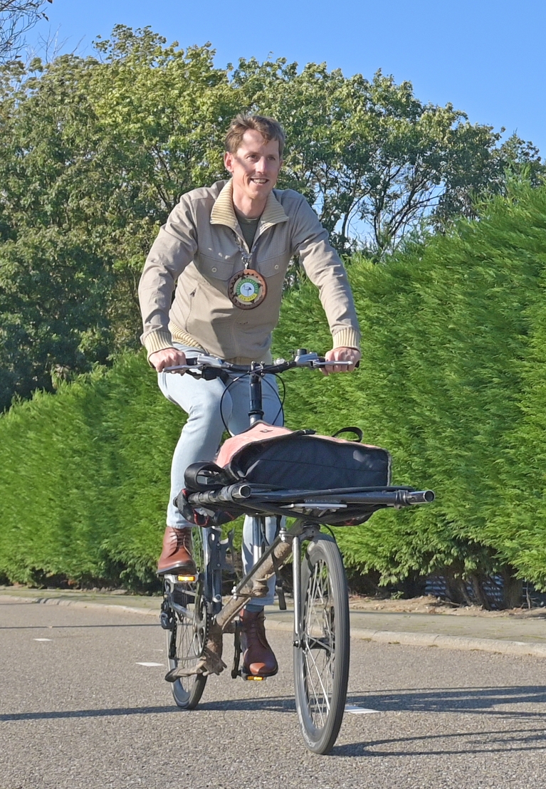 Marcel Kleizen op de fiets