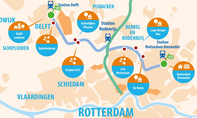 Metropolitane Fietsroute Delft - Rotterdam Alexander | MRDH ...