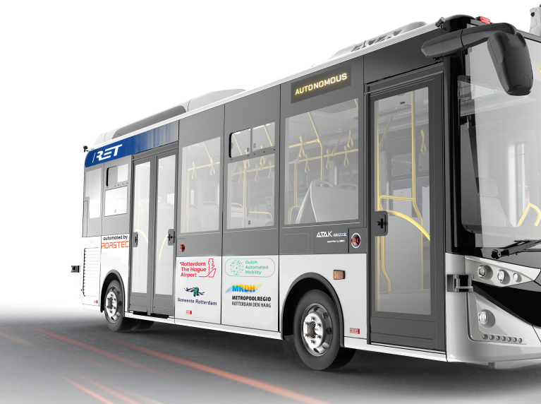 foto van bus met logo's airportshuttle